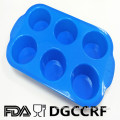 BPA free silicone six hole cake molds silicone 6cavities muffin cake molds 6cupcake molds square cake molds